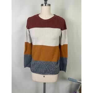 Pinque Small Striped Fall Color Sweater Soft Lounge‎ Preppy Lightweight Teacher